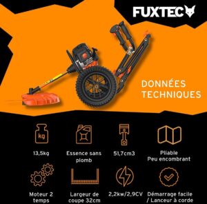 Coupe bordure thermique à roues - FUXTEC FX-FSR152 - 52cm3 3CV (3)
