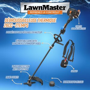 Débroussailleuse thermique 26cc avec démarrage électrique - Lawnmaster (3)