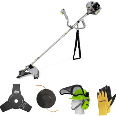 Débroussailleuse thermique 43Cm3 + Casque de sécurité anti-bruit + Gants de protection VITO