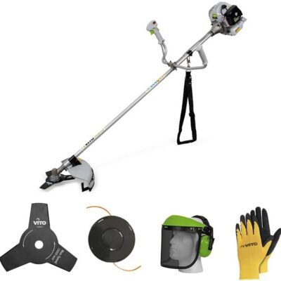Débroussailleuse thermique 43Cm3 + Casque de sécurité anti-bruit + Gants de protection VITO