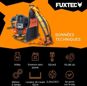 Débroussailleuse thermique à dos - FUXTEC FX-MS152T - 52cm3 3CV (3)