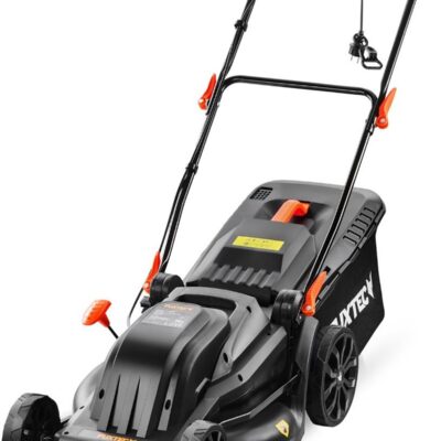 FUXTEC Tondeuse Électrique FX-RME43, 43cm, 45L, Hauteur 25-75mm, 1200W, 12kg, Poussée