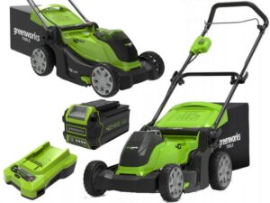 Greenworks 2504707UB tondeuse à gazon Tondeuse à gazon poussée Batterie Vert (1)
