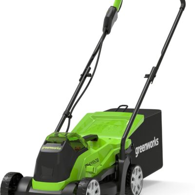 Greenworks 2516107 tondeuse à gazon Marcher derrière un tracteur tondeuse Batterie Noir, Vert