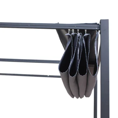 Tonnelle autoportante 3 x 4 m en acier avec toile grise MEDELIN