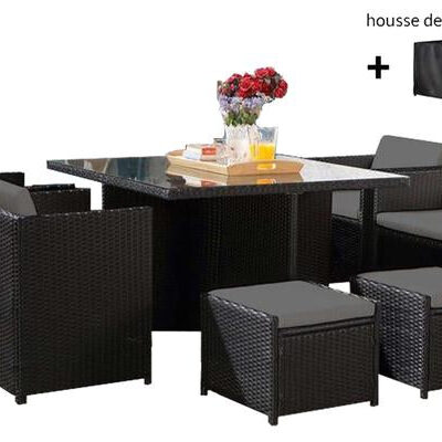 Regina 8 noir/gris + housse de protection