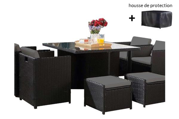 Regina 8 noir/gris + housse de protection