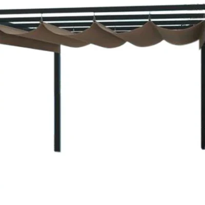 Tonnelle autoportante 3 x 3 m en aluminium et toile taupe SABADI