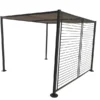 Pergola 3 x 3 m 4 toiles coulissantes gris et taupe TOKELAU