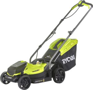 Tondeuse 18V 1x 4 Ah RYOBI coupe 33cm ramassage&mulching - RLM18X33B40 (1)