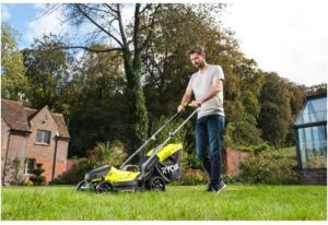Tondeuse 18V 1x 4 Ah RYOBI coupe 33cm ramassage&mulching - RLM18X33B40 (2)