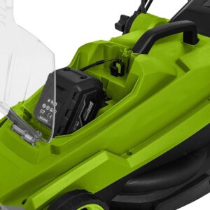 Tondeuse 20V Batterie lithium 4.0Ah Largeur de coupe 32 cm Bac 30L + Chargeur Gazon 300m2 (2)