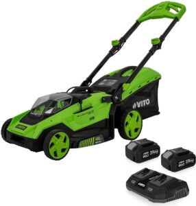 Tondeuse 40V - 2 Batteries lithium 3.0Ah Chargeur double Moteur Brushless 600m2 VITO (1)