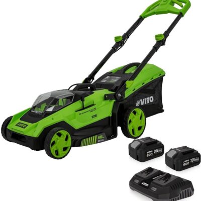 Tondeuse 40V - 2 Batteries lithium 3.0Ah Chargeur double Moteur Brushless 600m2 VITO