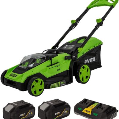 Tondeuse 40V -2 Batteries lithium 4.0Ah Chargeur Double Moteur Brushless 600m2 VITO