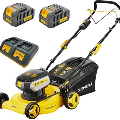 Tondeuse A Batterie 80V (2x40V) - Coupe 42cm - Autotractée + 4 Batteries 2Ah + Chargeur