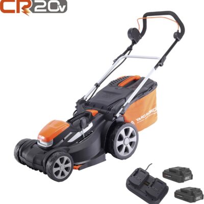 Tondeuse à Gazon Rotative Yard Force Sans Fil 40cm, avec double batterie Lithium-Ion 2x20V
