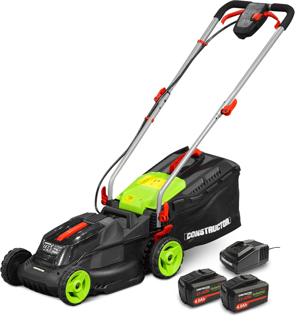 Tondeuse rechargeable 40V (2x20V) 34 cm avec 2 batteries 4Ah et chargeur - Constructor (1)