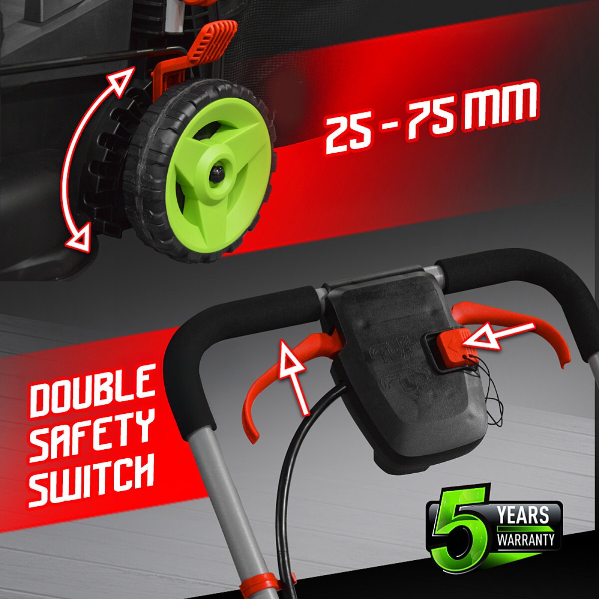 Tondeuse rechargeable 40V (2x20V) 34 cm avec 2 batteries 4Ah et chargeur - Constructor (3)