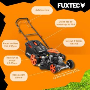 Tondeuse thermique autotractée - FUXTEC FX-RM5396 196cm3 53cm - 6CV 70L (3)