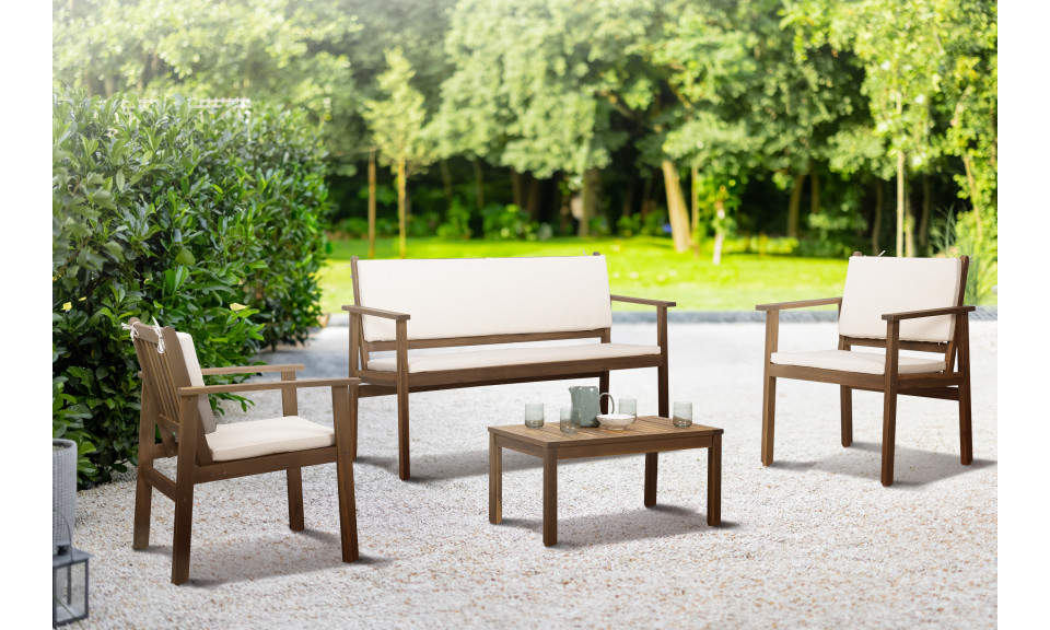 Salon de jardin bas acacia