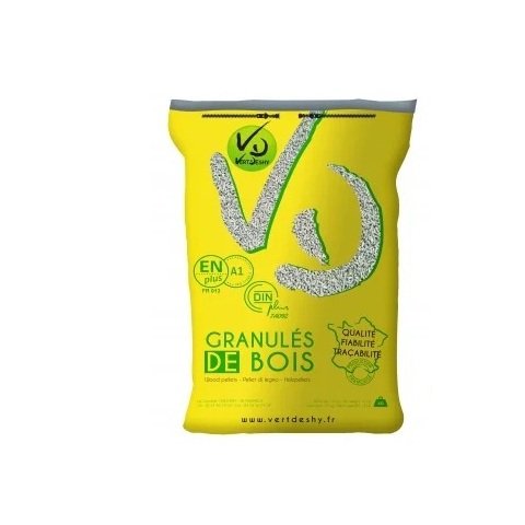 Granulés de Bois Vertdeshy – Palette de 70 Sacs de 15 kg – 100% Résineux – Certifié DIN Plus & EN Plus A1