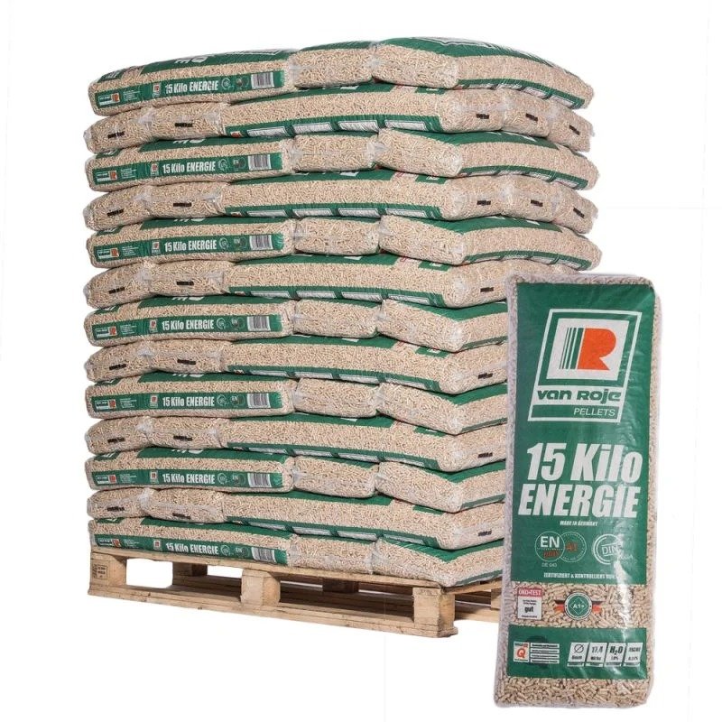 PELLET VAN ROJE – PALETTE DE 65 SACS DE 15 KG (Granulés de Bois Haut de Gamme