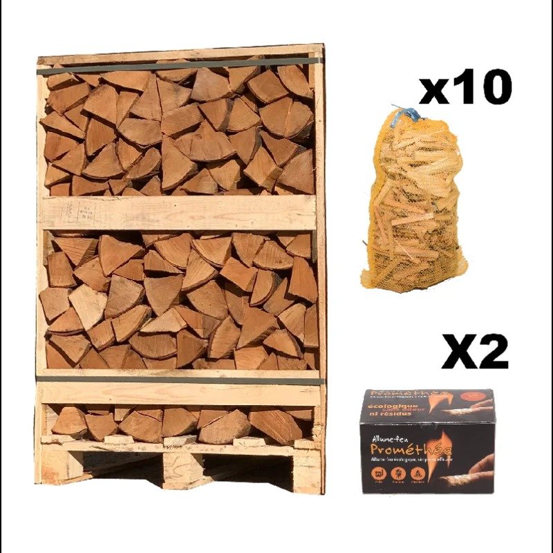Pack Sérénité – Palette Bois de Chauffage 33 cm – Bois Sec