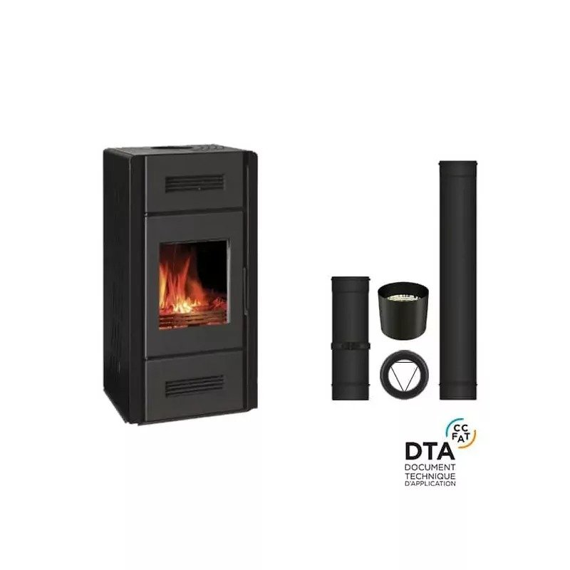 Pack poêle à bois Romana Option ventilateur Sortie dessus - 7 Kw (2)
