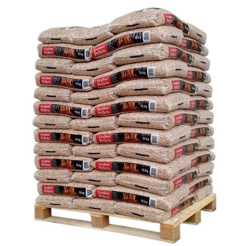 Pellet Excellent Pellets – Palette de 65 Sacs de 15 kg – 100% Résineux – Certifié DIN Plus & EN Plus A1