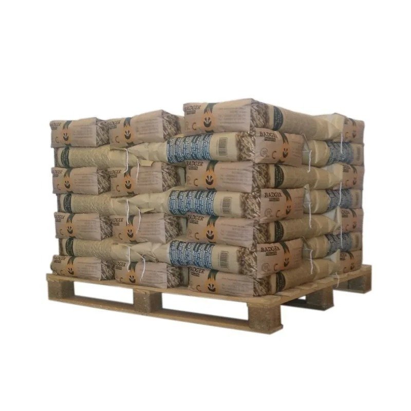Pellets Badger – 12 Palette de 35 Sacs de 15 Kg (Granulés de Bois Certifiés DIN Plus
