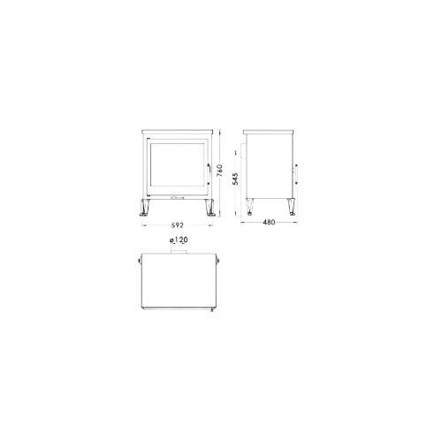 Poêle à bois avec chauffe plat Castilla - 8 Kw (2)