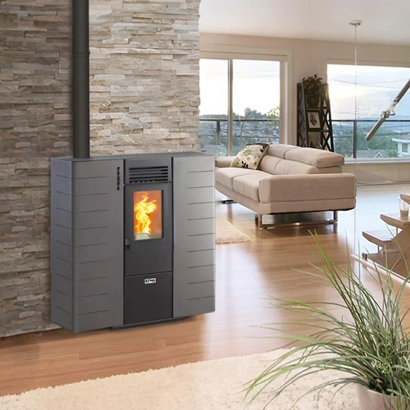 Poêle à granulés canalisable extra plat Fango - 8 Kw