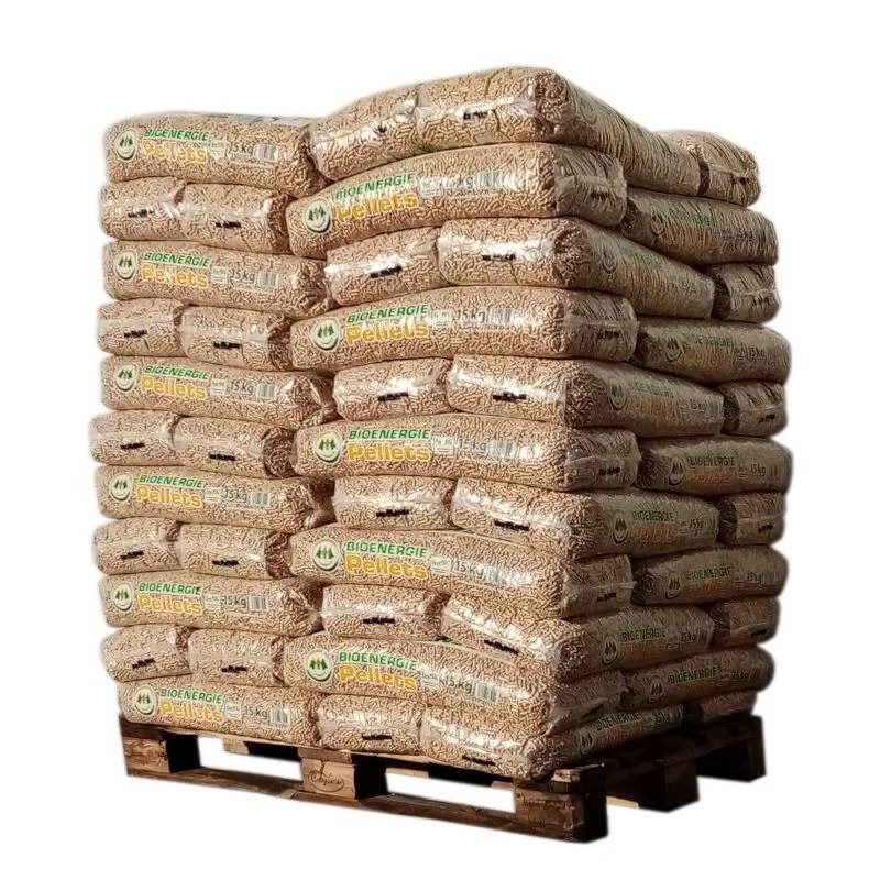 Pellet Bio Energie – Palette de 66 Sacs de 15 kg – 100% Résineux – Certifié DIN Plus