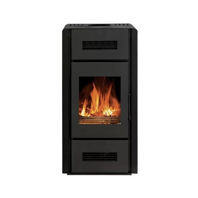 Poêle à bois Romana - option ventilateur - 8 Kw - Noir
